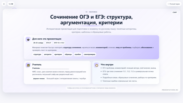 Сочинение: структура, аргументация, критерии